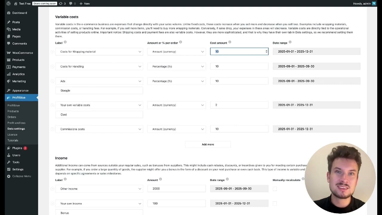 Fixed Costs vs Variable Costs in WooCommerce | ProfitBlue Tutorial